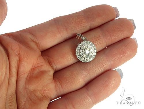 14K  Gold Diamond Round Cluster Pendant 65821 - Image 5