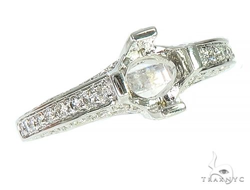 18K White Gold Diamond Semi Mount Engagement Ring 66150 - Image 1