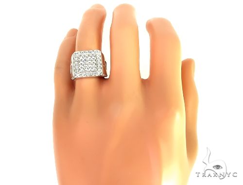 14K White Gold Diamond TraxNYC Ring With Logo, photo 7 of 8