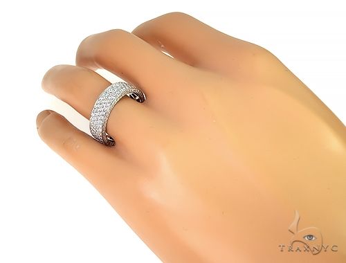 14K White Gold Diamond Wedding Band 66138 - Image 8