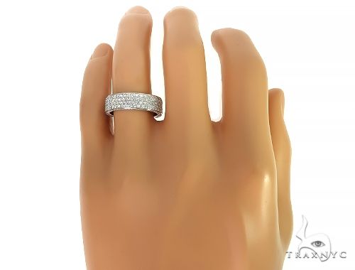 14K White Gold Diamond Wedding Band 66138 - Image 7