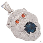 14K White Gold Gorilla Diamond w/ Saphire Pendant 11.16 CT 69755 - Image 2