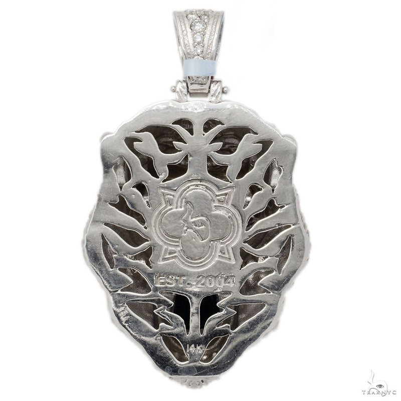 14K White Gold Gorilla Diamond w/ Saphire Pendant 11.16 CT 69755 - Image 6