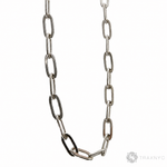 14k White Gold Hollow Paper Clip Link Chain 4.5mm 22 Inches 70208