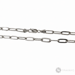 14k White Gold Hollow Paper Clip Link Chain 4.5mm 22 Inches 70208