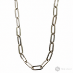 14k White Gold Hollow Paper Clip Link Chain 4.5mm 22 Inches 70208