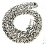 14K White Gold Miami Cuban Link Diamond Chain 66224 - Image 3