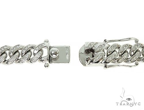 14K White Gold Miami Cuban Link Diamond Chain 66224 - Image 6