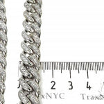 14K White Gold Miami Cuban Link Diamond Chain 66224 - Image 7