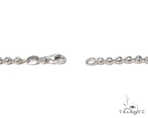 14K White Gold Moon Cut Link Chain 28 Inches 3.5mm   65894 - Image 5