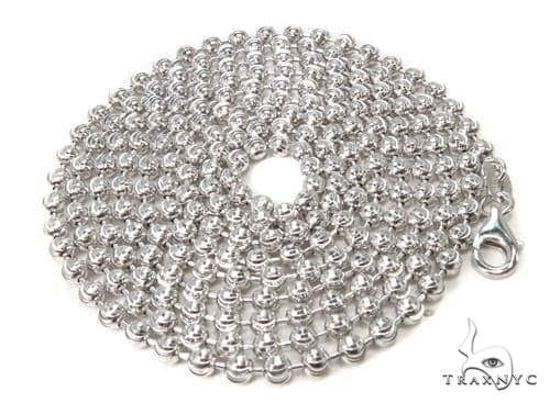 14K White Gold Moon Cut Link Chain 28 Inches 3.5mm   65894 - Image 6