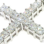 14K White Gold Princess Cut Diamond Manhattan Cross 65382 - Image 4