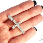 14K White Gold Princess Cut Diamond Manhattan Cross 65382 - Image 5