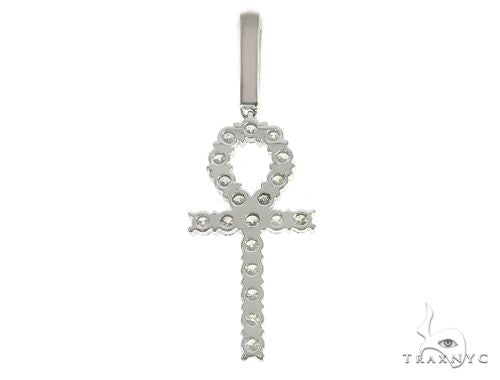 14K Gold Prong Diamond Ankh Cross, photo 3 of 7
