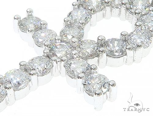 14K White Gold Prong Diamond Ankh Cross 65284 - Image 4