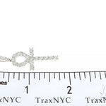 14K White Gold Prong Diamond Ankh Cross 65284 - Image 7