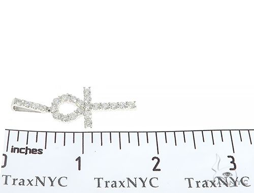 14K White Gold Prong Diamond Ankh Cross 65284 - Image 7