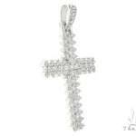 14K White Gold Prong Diamond Cross 65279 - Image 2