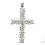 14K White Gold Prong Diamond Cross 65279 - Image 3