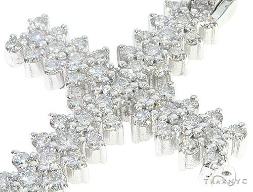 14K White Gold Prong Diamond Cross 65279 - Image 4