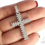 14K White Gold Prong Diamond Cross 65279 - Image 5