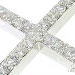 14K White Gold Prong Diamond Cross Pendant 65448 - Image 4