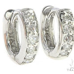 14K Gold Prong Diamond Hoops Earring 65453 - Image 2