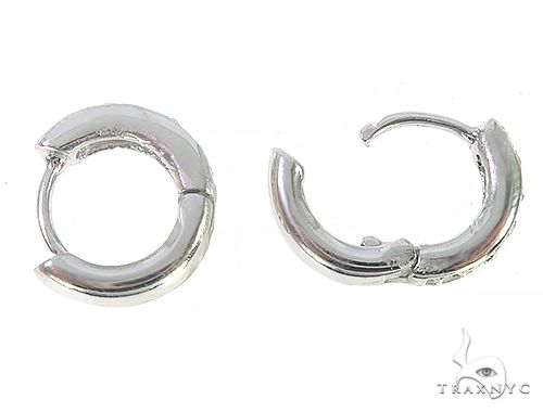 14K Gold Prong Diamond Hoops Earring 65453 - Image 3