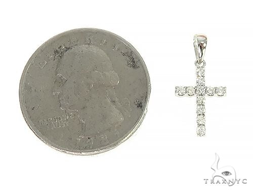 14K Gold Small Diamond Cross 65967 - Image 5