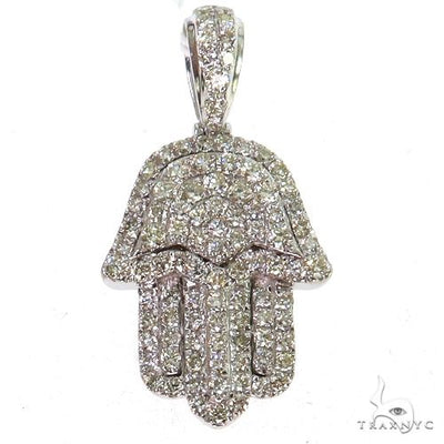 14K White Gold Small Hamsa Pendant 68130 - Image 1