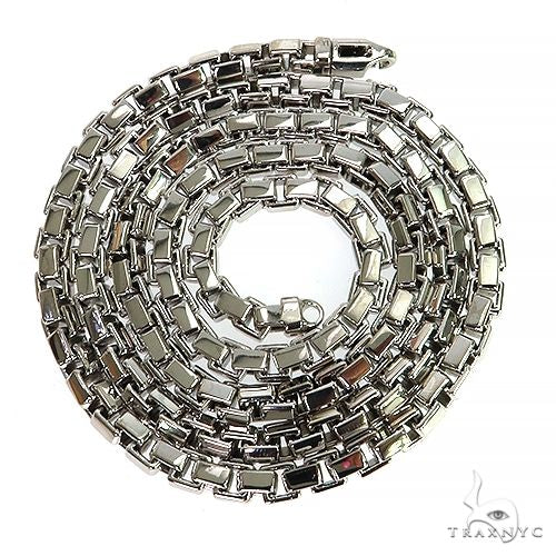 14K White Gold Solid Box Link  5.1mm  26 Inches, photo 2 of 5