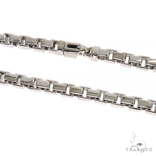 14K White Gold Solid Box Link  5.1mm  26 Inches, photo 3 of 5