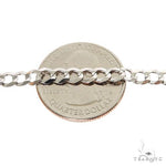 14K white gold solid curb link chain, 20 inches long, 4.5mm thickness, men's style.