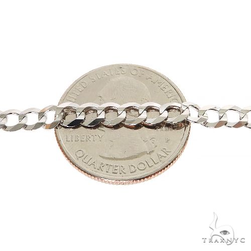 14K White Gold Solid Curb Link Chain 20 Inches 4.5mm, photo 5 of 6