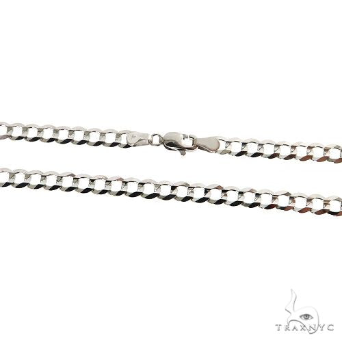14K White Gold Solid Curb Link Chain 20 Inches 4.5mm, photo 4 of 6