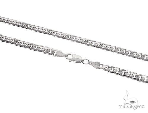 14K white gold 5mm Miami Cuban link chain, 26 inches long, polished finish