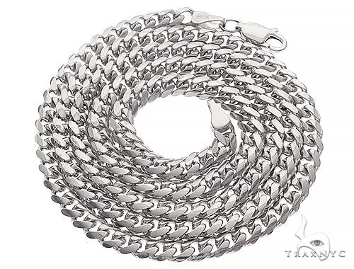 14K White Gold Solid Miami Cuban Link Chain 26 Inches 5mm 65586 - Image 3