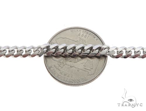 14K White Gold Solid Miami Cuban Link Chain 26 Inches 5mm 65586 - Image 4