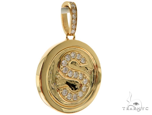 14K YG  Custom Made Initial Letter 'S' Pendant, photo 2 of 8