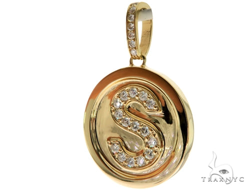 14K YG  Custom Made Initial Letter 'S' Pendant, photo 3 of 8