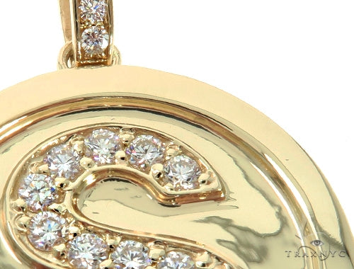 14K YG  Custom Made Initial Letter 'S' Pendant, photo 4 of 8