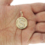 14K YG  Custom Made Initial Letter 'S' Pendant 57668 - Image 6