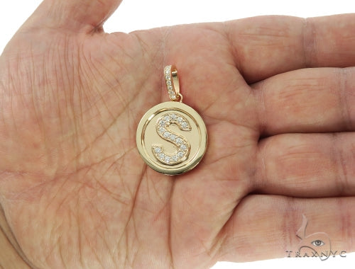 14K YG  Custom Made Initial Letter 'S' Pendant 57668 - Image 6