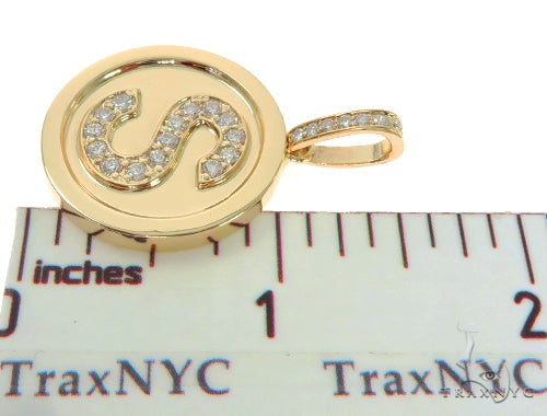 14K YG  Custom Made Initial Letter 'S' Pendant, photo 7 of 8