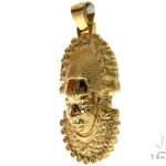 14K YG Bezel Diamond African Mask Pendant 58425 - Image 3