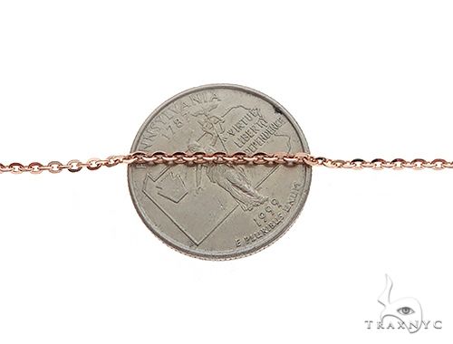 14K Solid Rose Gold Mirror Rolo Chain 22 Inches 1mm, photo 3 of 5