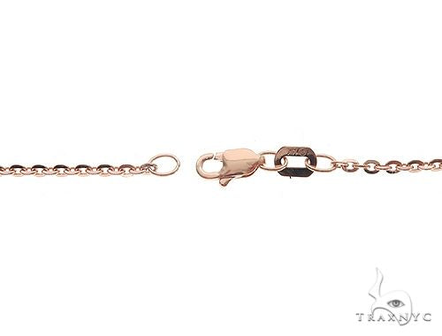 14K Solid Rose Gold Mirror Rolo Chain 22 Inches 1mm, photo 4 of 5