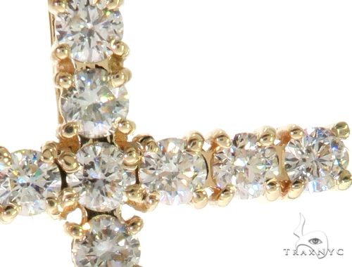 14K YG Prong Diamond Latin Cross Crucifix 58641 - Image 3
