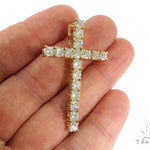 14K YG Prong Diamond Latin Cross Crucifix 58641 - Image 6