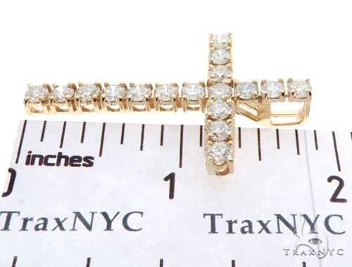 14K YG Prong Diamond Latin Cross Crucifix 58641 - Image 7
